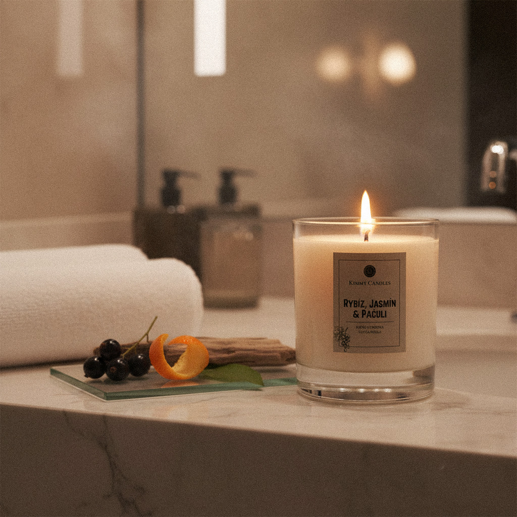 Sójová svíčka Rybíz, Jasmín & Pačuli